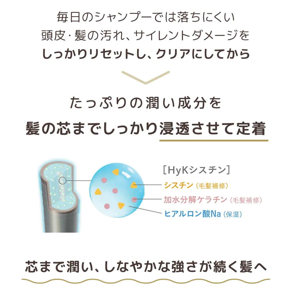 健康な頭皮と髪のための「頭皮クレンジングトリートメント」毎日のシャンプーでは落ちにくいサイレントダメージをしっかり落としてから、たっぷりの潤い成分を髪の芯まで浸透させるトリートメントメニューです。 長浜 美容室 ヘアサロン アールリッシュ